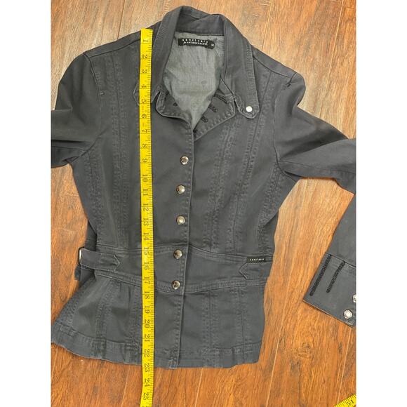 Sanctuary for Anthropologie Denim Jacket Womens Small Navy Blue Fitted Ladies - Picture 6 of 9
